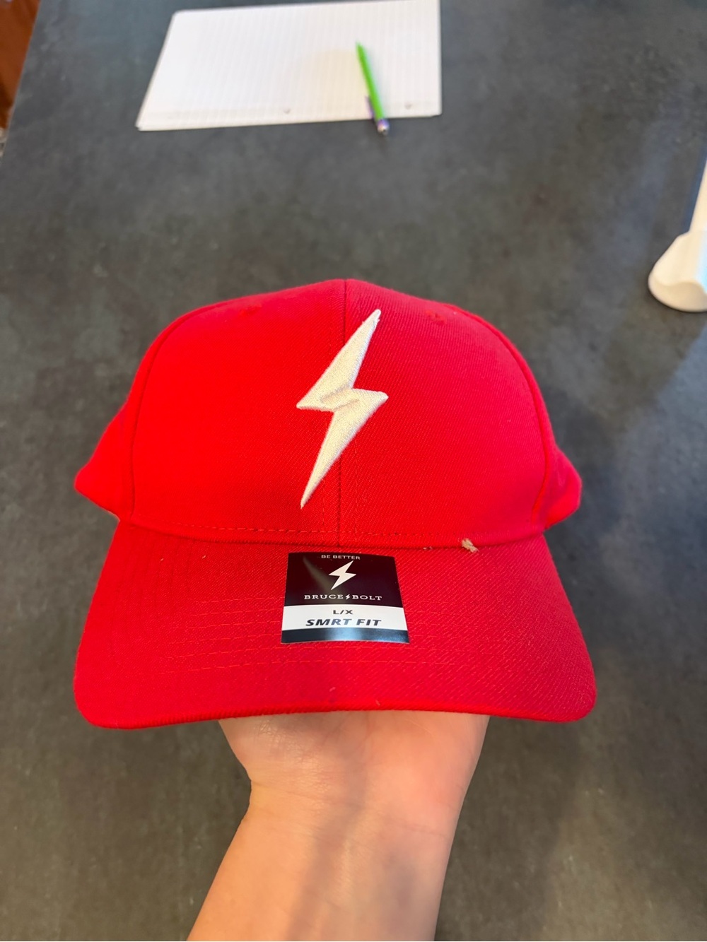 Kids Red Lightning Bolt Cap - Bruce & Bolt